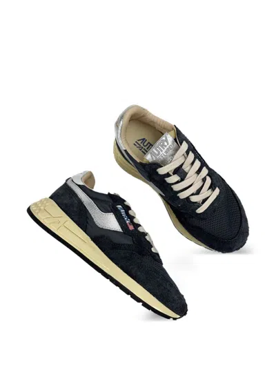 Autry 'reelwind' Low Sneakers In Black Nylon And Suede