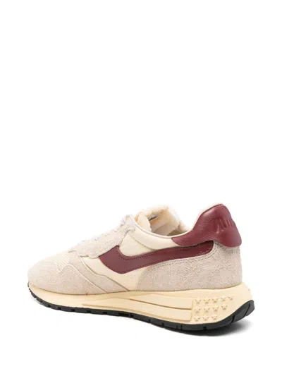 Autry Reelwind Beige Low Top Sneakers With Logo Patch Ontongue And Side In Suede Man In Multi