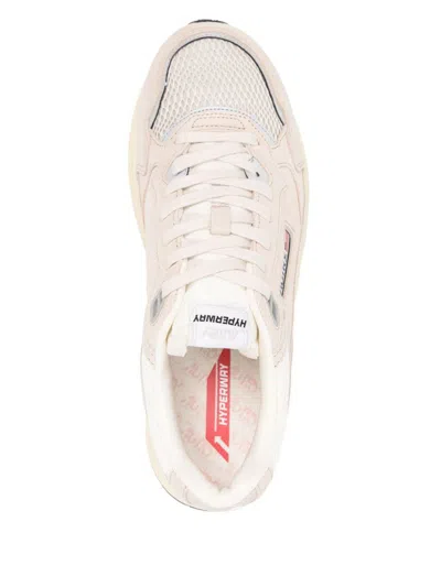 Autry Round Toe Mesh Panels Contrast Sole Sneakers In Neutral