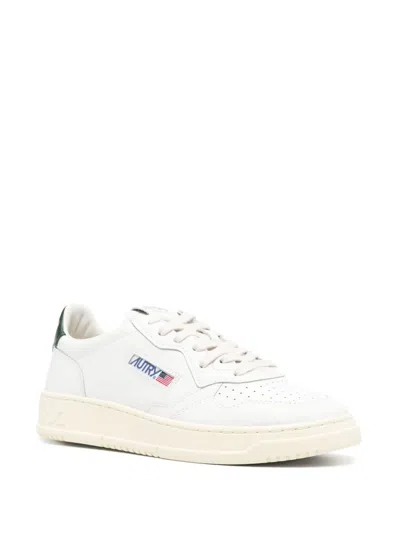 Autry Medalist Sneakers In White And Blue Leather In White