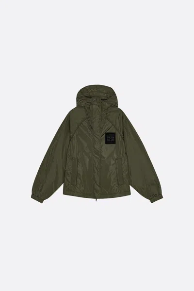 Ganni Flyweight Nylon Jacket Kalamata In Green