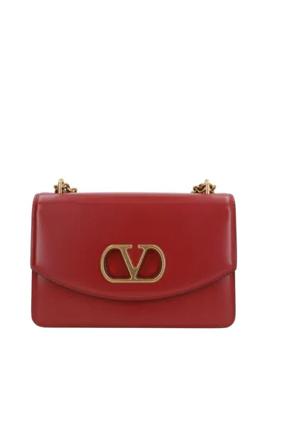 Valentino Vain Small Shoulder Bag In Burgundy