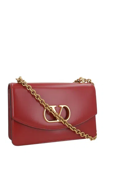 Valentino Vain Small Shoulder Bag In Burgundy
