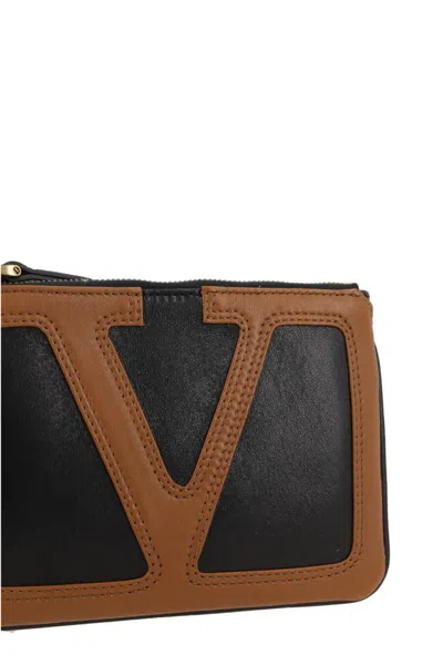 Valentino Viva Superstar Zip-fastening Leather Wallet In Brown