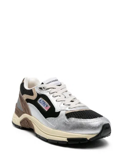 Autry Silver And Black ‘hyperway Low' Sneakers