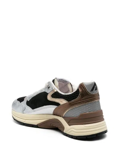 Autry Silver And Black ‘hyperway Low' Sneakers