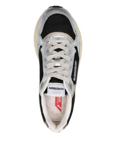 Autry Silver And Black ‘hyperway Low' Sneakers