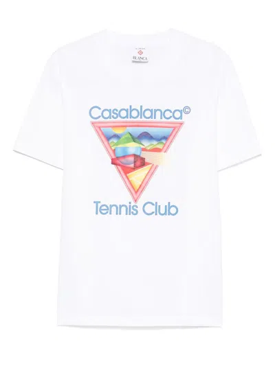 Casablanca Cotton Crew Neck T-shirt With Graphic Print