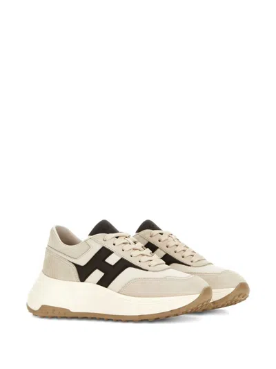 Hogan Hi-fi Suede And Nappa Leather Sneakers Shoes In Multi