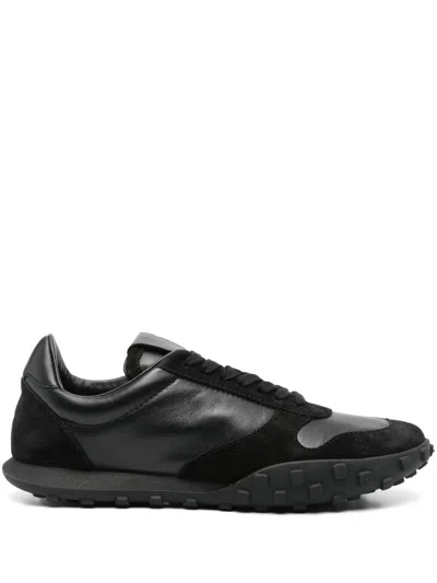 Jil Sander Suede Panel Round Toe Rubber Sole Sneakers