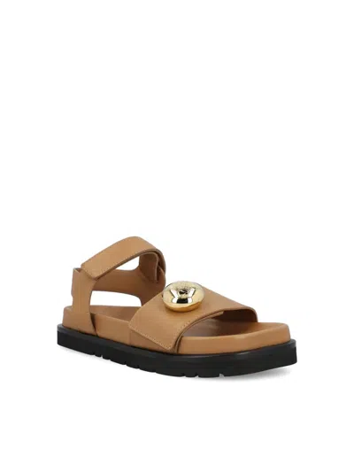 Loewe Pebble Fussbett Sandals In Soft Calfskin In Brown