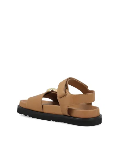 Loewe Pebble Fussbett Sandals In Soft Calfskin In Brown