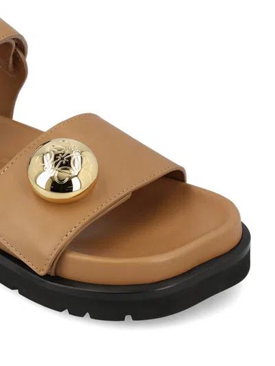 Loewe Pebble Fussbett Sandals In Soft Calfskin In Brown
