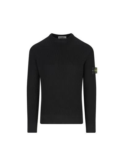 Stone Island Cotton Sweatshirt In Black
