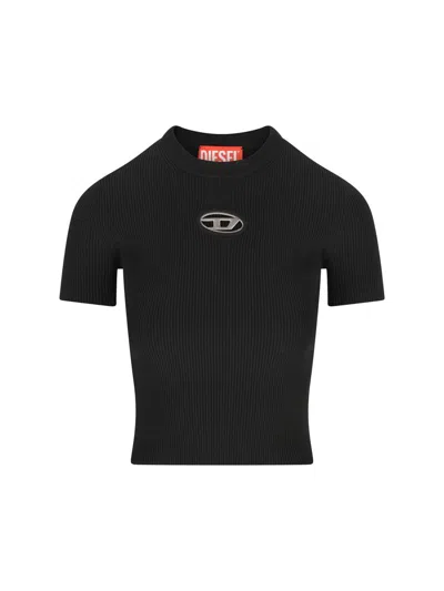 Diesel Women T-uncutie-long-od-q1 Slim T-shirt In Black Organic Jersey In Black