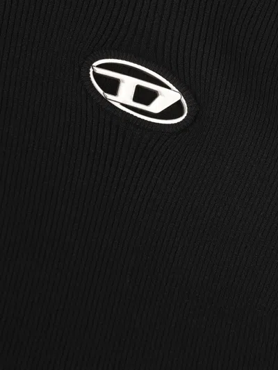 Diesel Women T-uncutie-long-od-q1 Slim T-shirt In Black Organic Jersey In Black