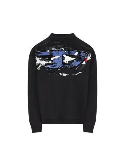 Diesel S-rob-megoval-d Sweatshirt In Black