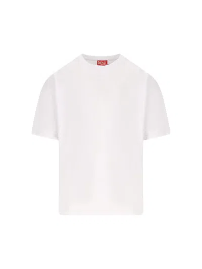 Diesel T-shirt In White Cotton With Logo In White