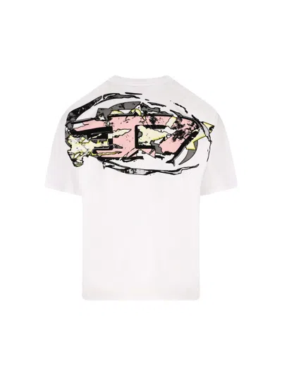 Diesel T-shirt In White Cotton With Logo In White