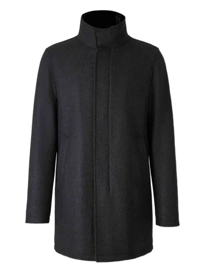 Herno Faux Fur Collar Wool-blend Car Coat