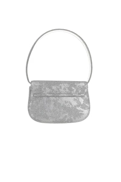 Diesel Glitter Print Shoulder Bag In Gray