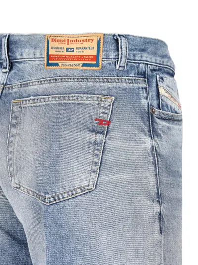 Diesel Light Blue Cotton Bootcut Jeans In Blue