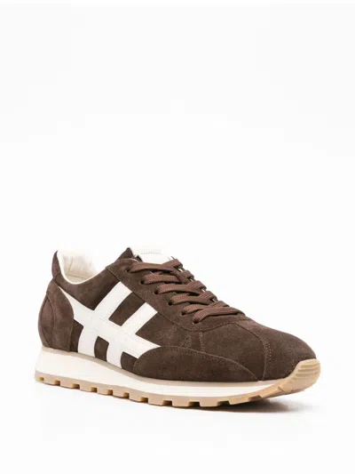 Hogan 86r Running Suede Brown Sneakers