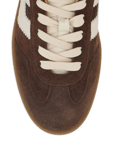 Hogan Suede Platform Sole Sneakers In Brown