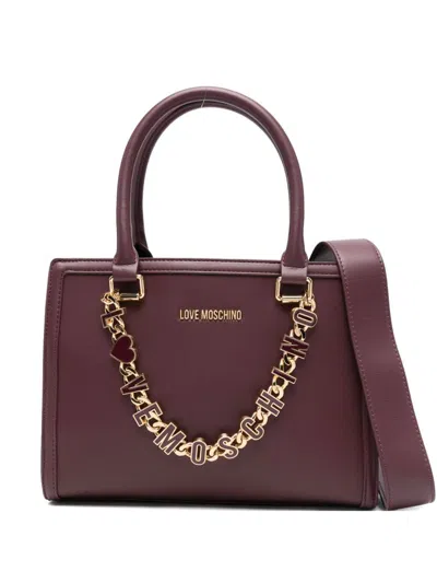 Love Moschino Chain-embellished Tote Bag In Purple