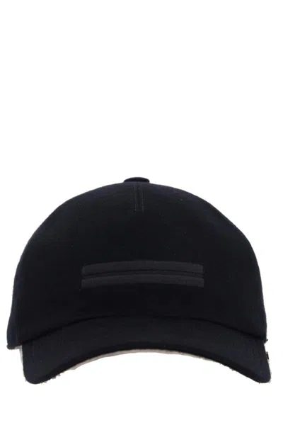 Zegna Cashmere Baseball Cap Curved Brim In Black