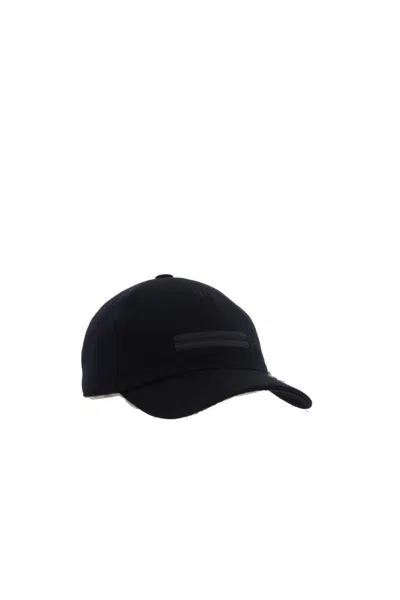 Zegna Cashmere Baseball Cap Curved Brim In Black
