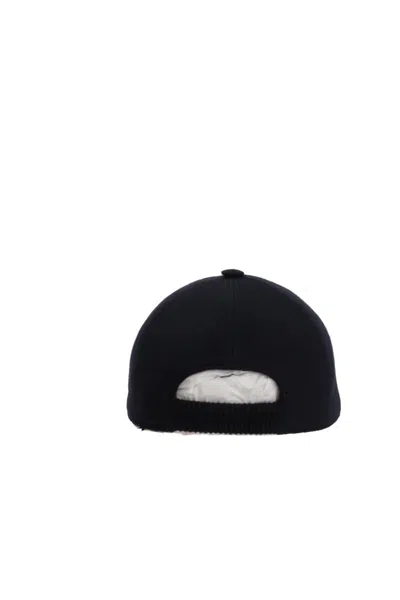 Zegna Cashmere Baseball Cap Curved Brim In Black