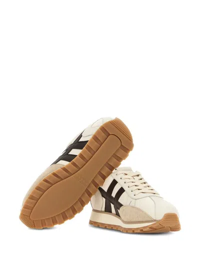 Hogan 86er Leather Trainers In Neutral