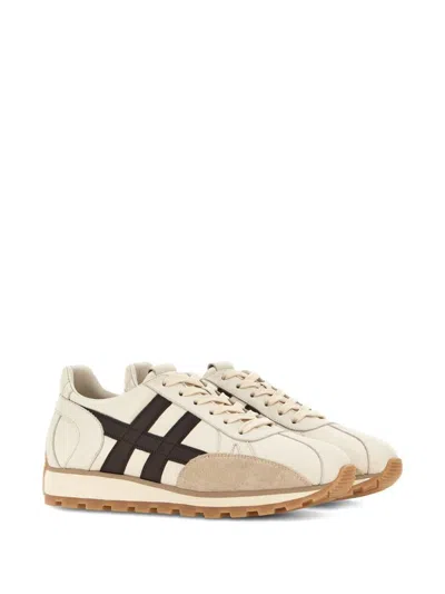 Hogan 86er Leather Trainers In Neutral
