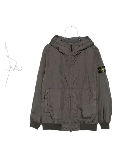 Stone Island 4100013 Hooded Down Jacket In Brown