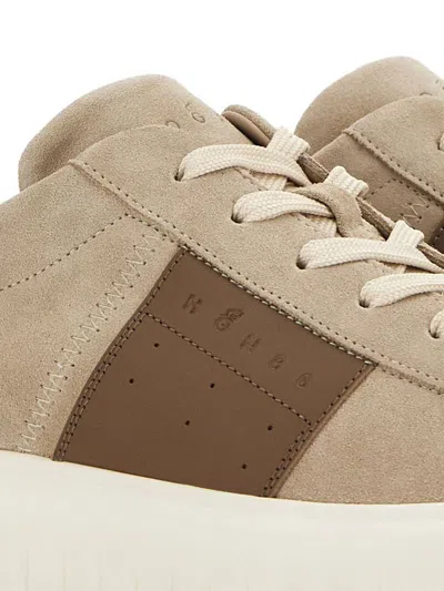Hogan Low Top Sneakers Round Toe In Brown