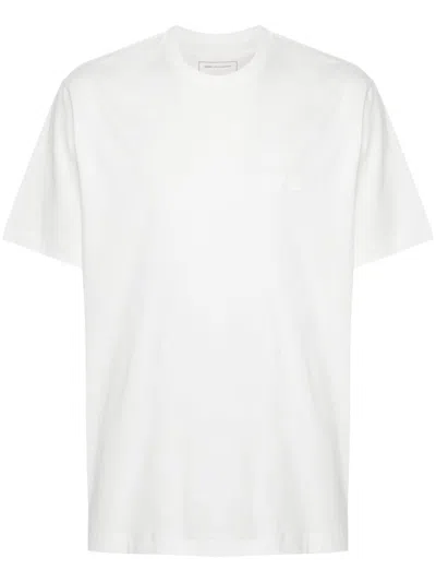 Y-3 Adidas White Cotton Crew-neck Short-sleeve T-shirt In Multi