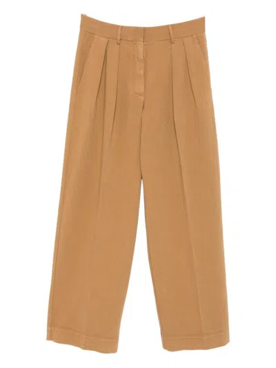 Forte Forte Cotton Trousers In Brown