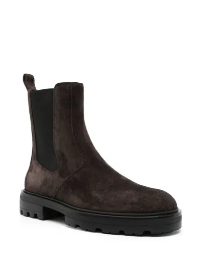 Hogan Suede Ankle Boots With Elastic Side Panels