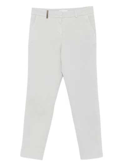 Peserico Tailored Cropped Trousers In Gray