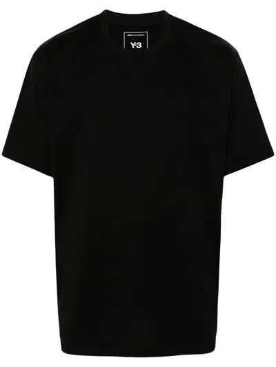 Y-3 Adidas Unisex Short Sleeve Black Cotton T-shirt In Black