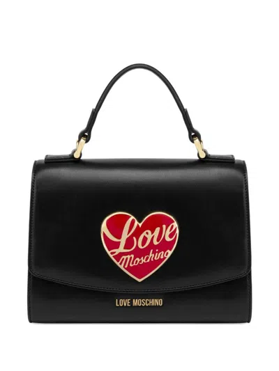 Love Moschino Structured Black Shoulder Bag In Black