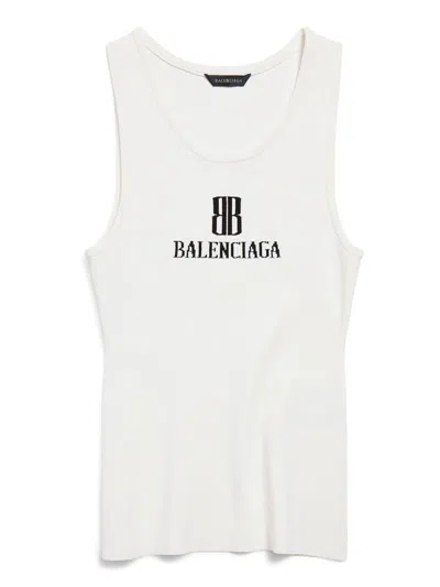 Balenciaga Nano Bb Tank Top Clothing In White