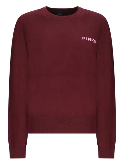 Pinko Logo Sweater In Red