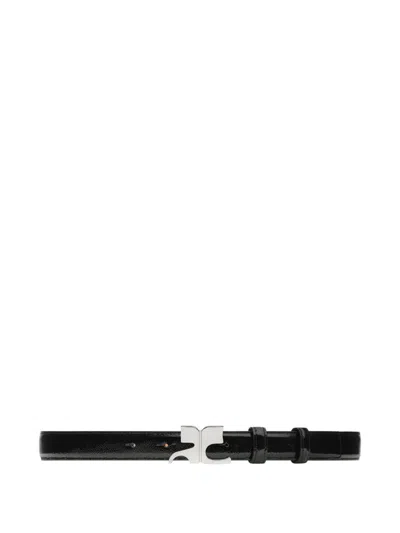 Courrèges Burgundy Belt In Naplack Calfskin In Black