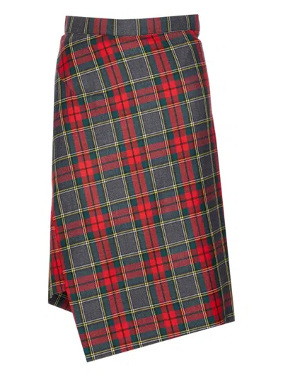Vivienne Westwood Asymmetric Tartan Midi Skirt