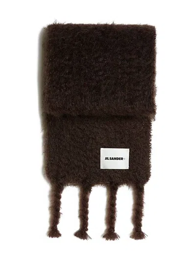 Jil Sander Wool Blend Scarf In Black