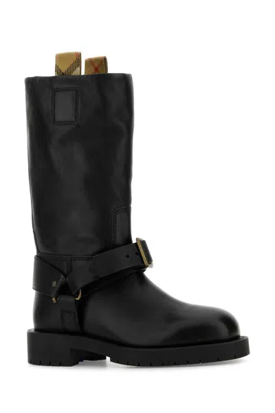 Burberry Saddle Boots In Black