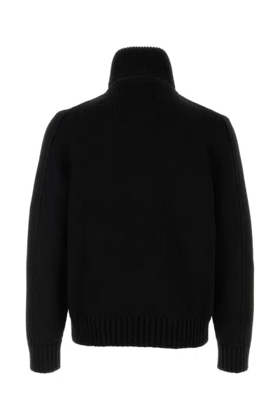 Tom Ford Wool Sweater With Front Pockets And High Collar In Black