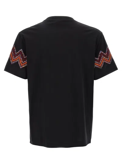 Missoni T-shirt With Maxi Chevron Insert In Black